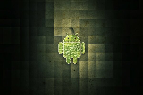 Emblema de Android sobre fondo verde