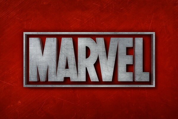 Marvel-Logo auf rotem Hintergrund