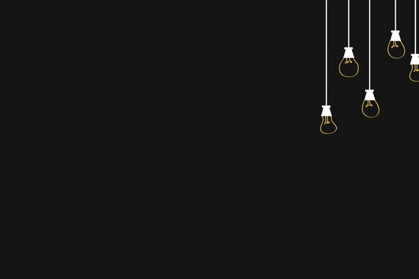 Background with light bulbs in a minimalist style