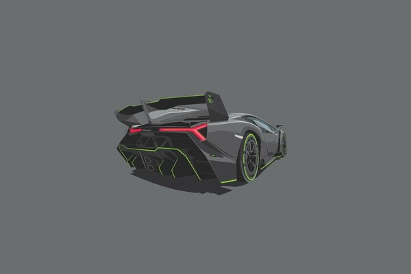 Modèle de Lamborghini sur fond gris
