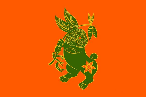 Zodiac sign green rabbit