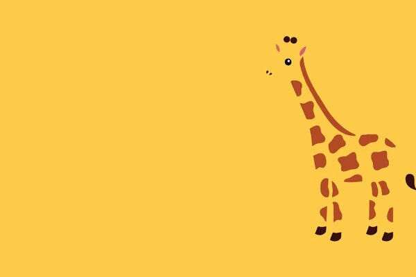 Giraffa su sfondo giallo minimalismo