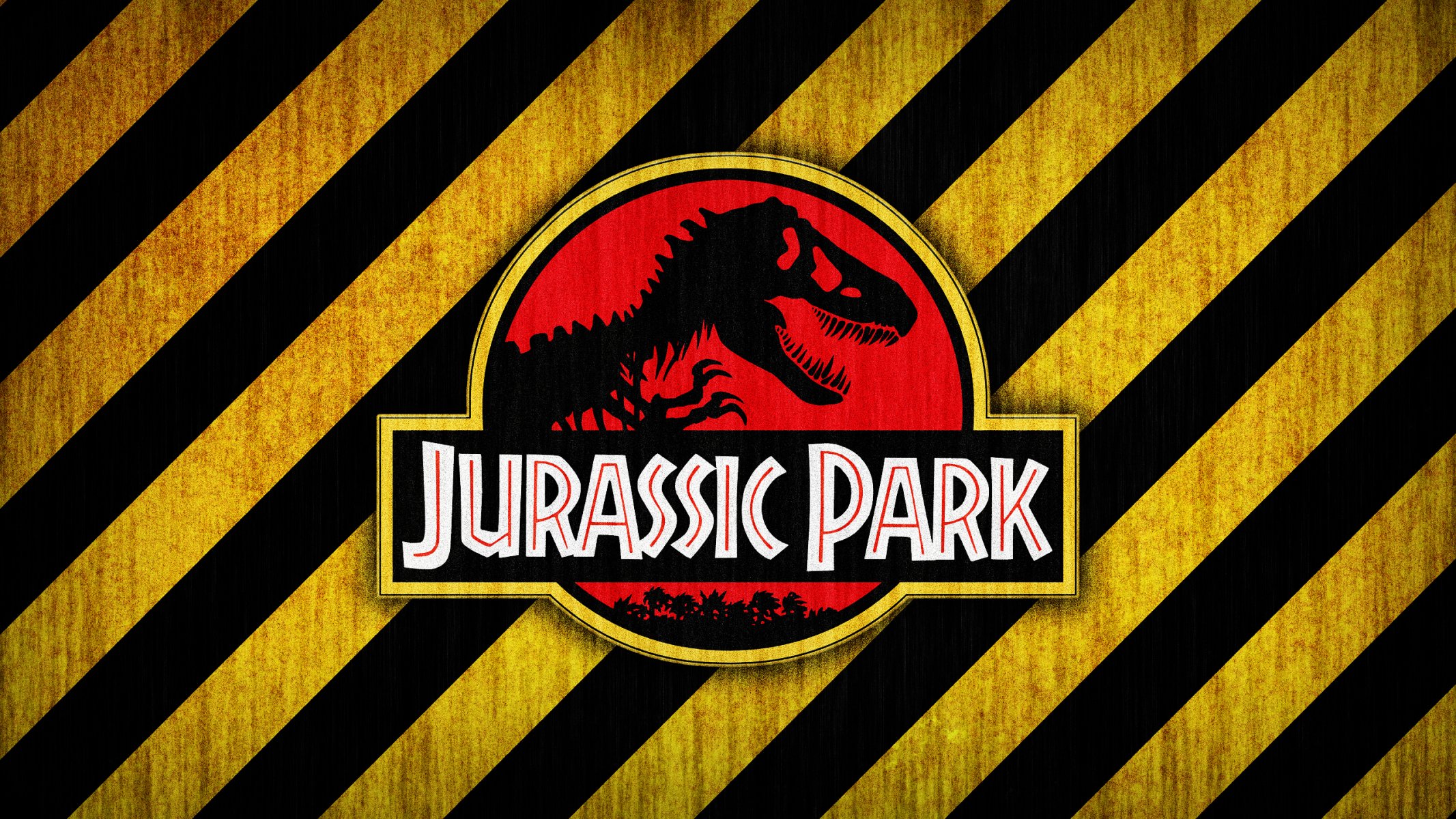 jurassic park logo yellow black red bone