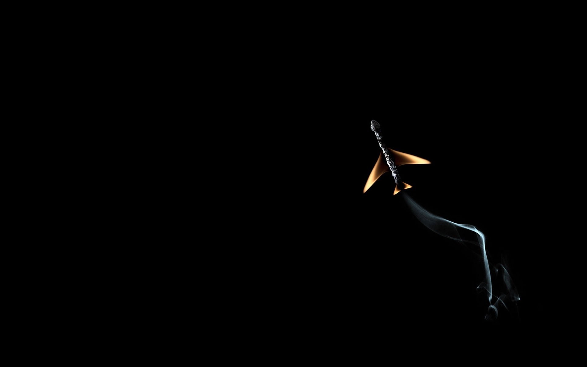 creative plane fire match smoke black background