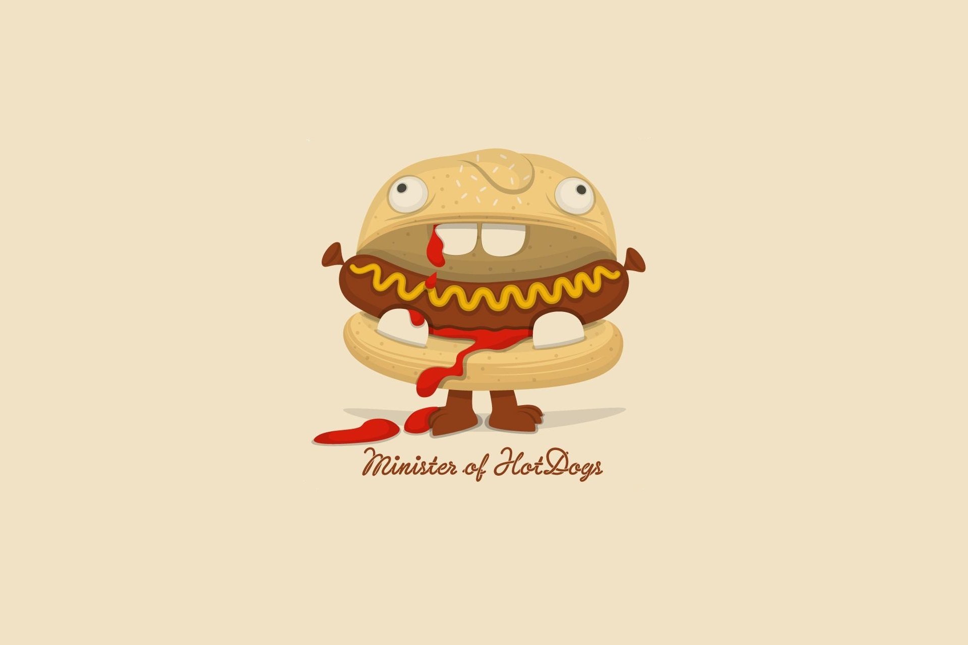 hot dog cartoon minimalismus humor