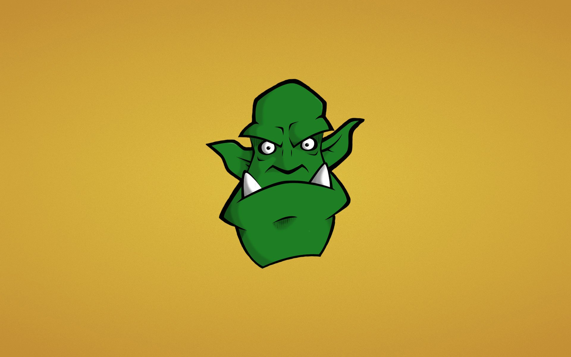 orc green fangs head muzzle monster minimalism