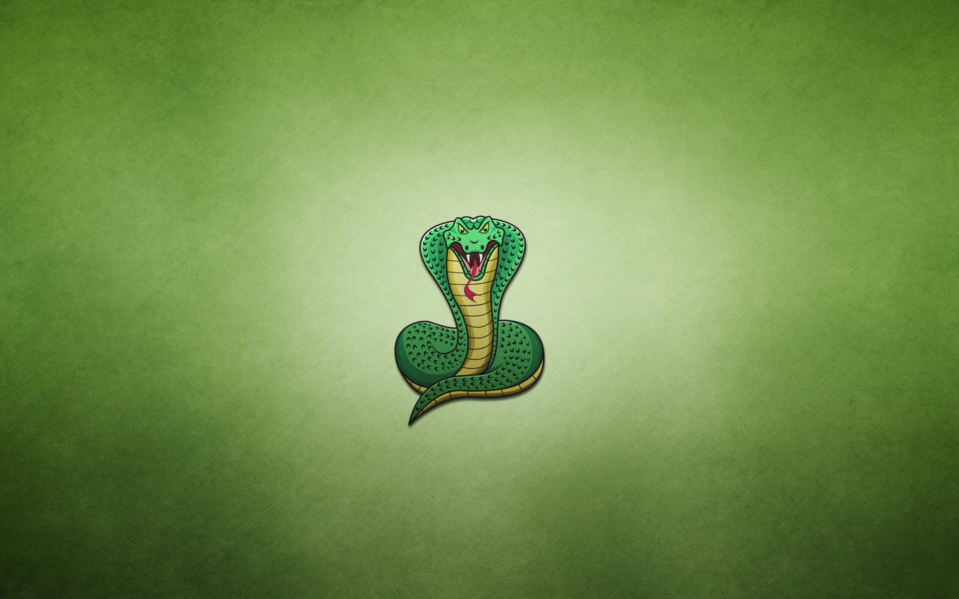 nake cobra green background minimalism fat