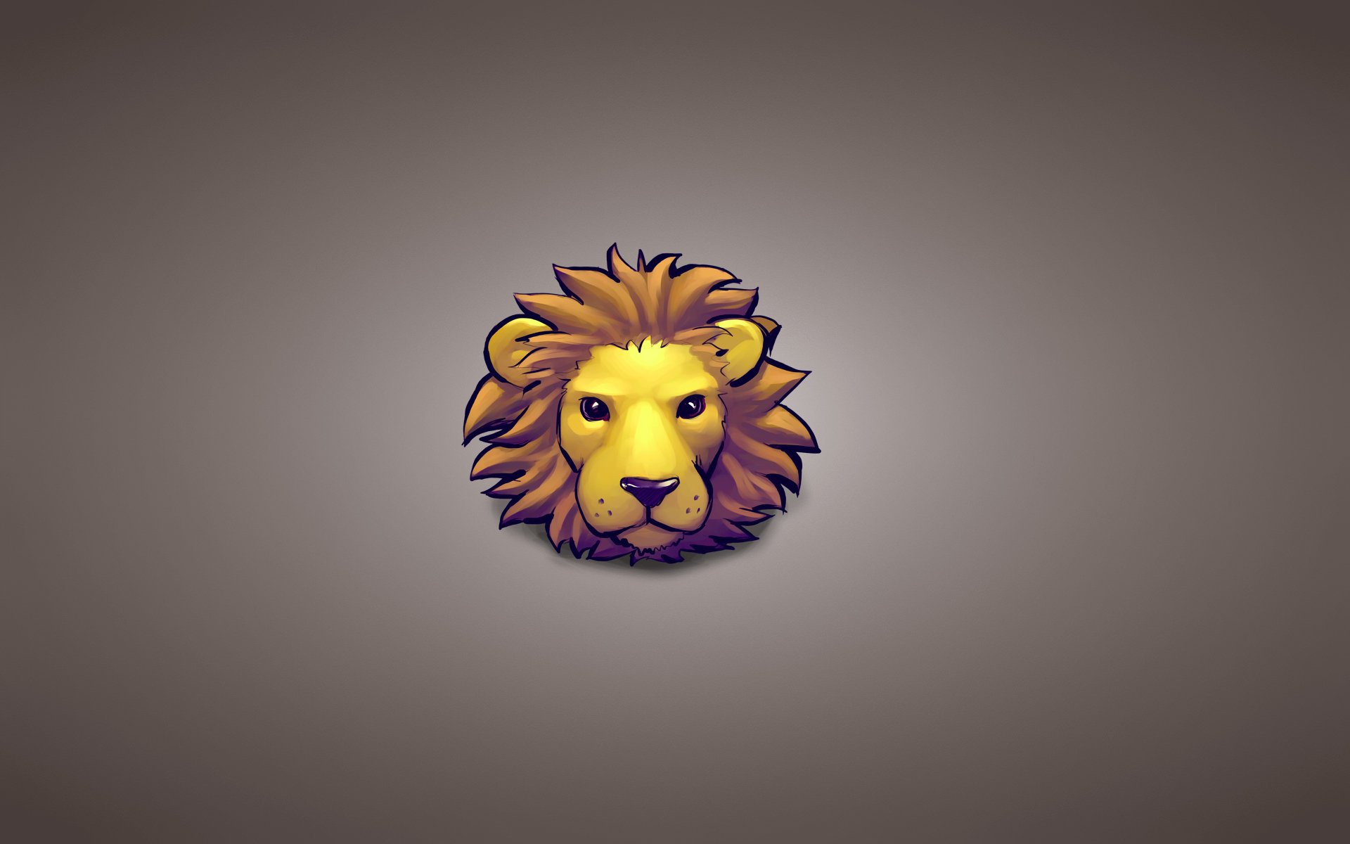 lion tête animal minimalisme