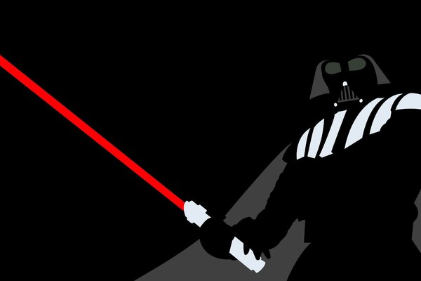 Darth Vader con un laser rosso