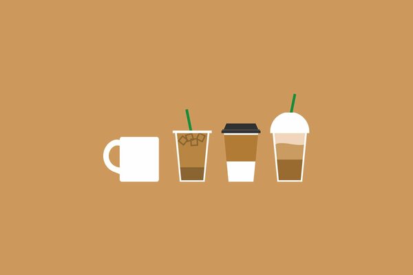 Arte minimalismo de las bebidas de café
