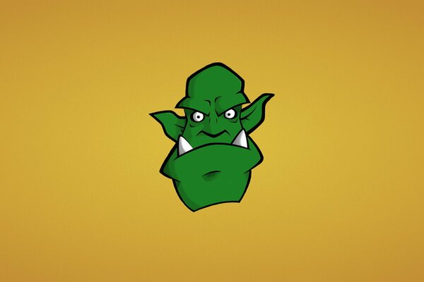 Imagen minimalista con un orco verde