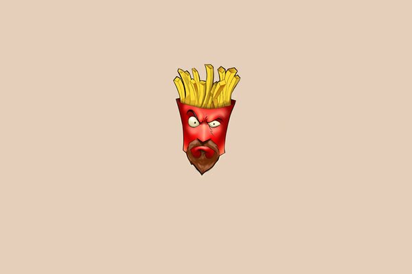 Minimalism of the French fries sticker