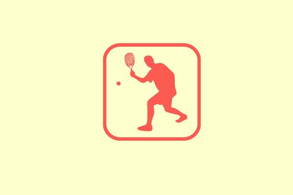 Emblema del gioco di squash su sfondo giallo