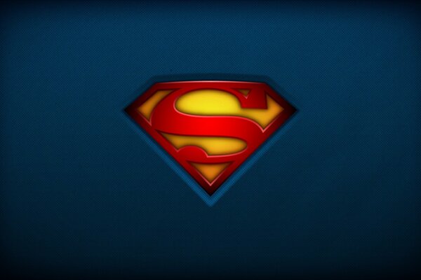 The Superman logo is yellow and blue