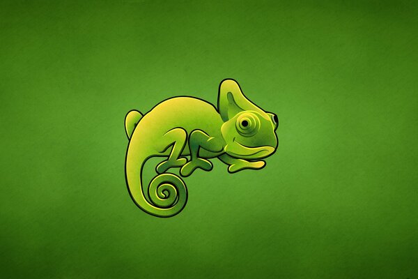 Zielony Kameleon wygląda cudownie
