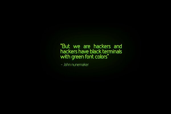 Green letters on a black screen