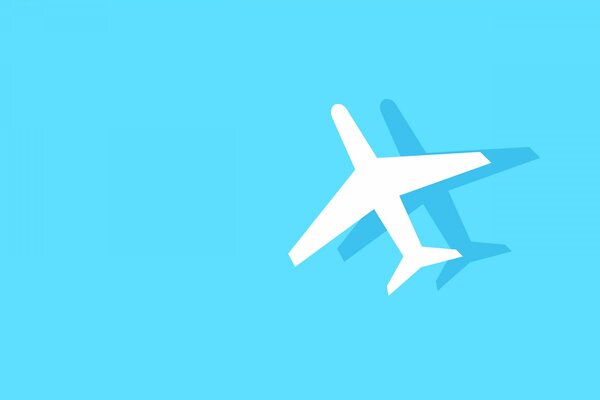 Image vectorielle d un avion blanc sur fond bleu