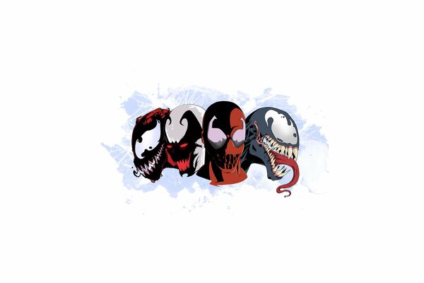 Marvels-Symbioten auf weißem Hintergrund
