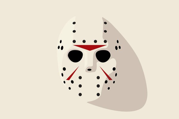 Masque de hockey Jason sur fond blanc