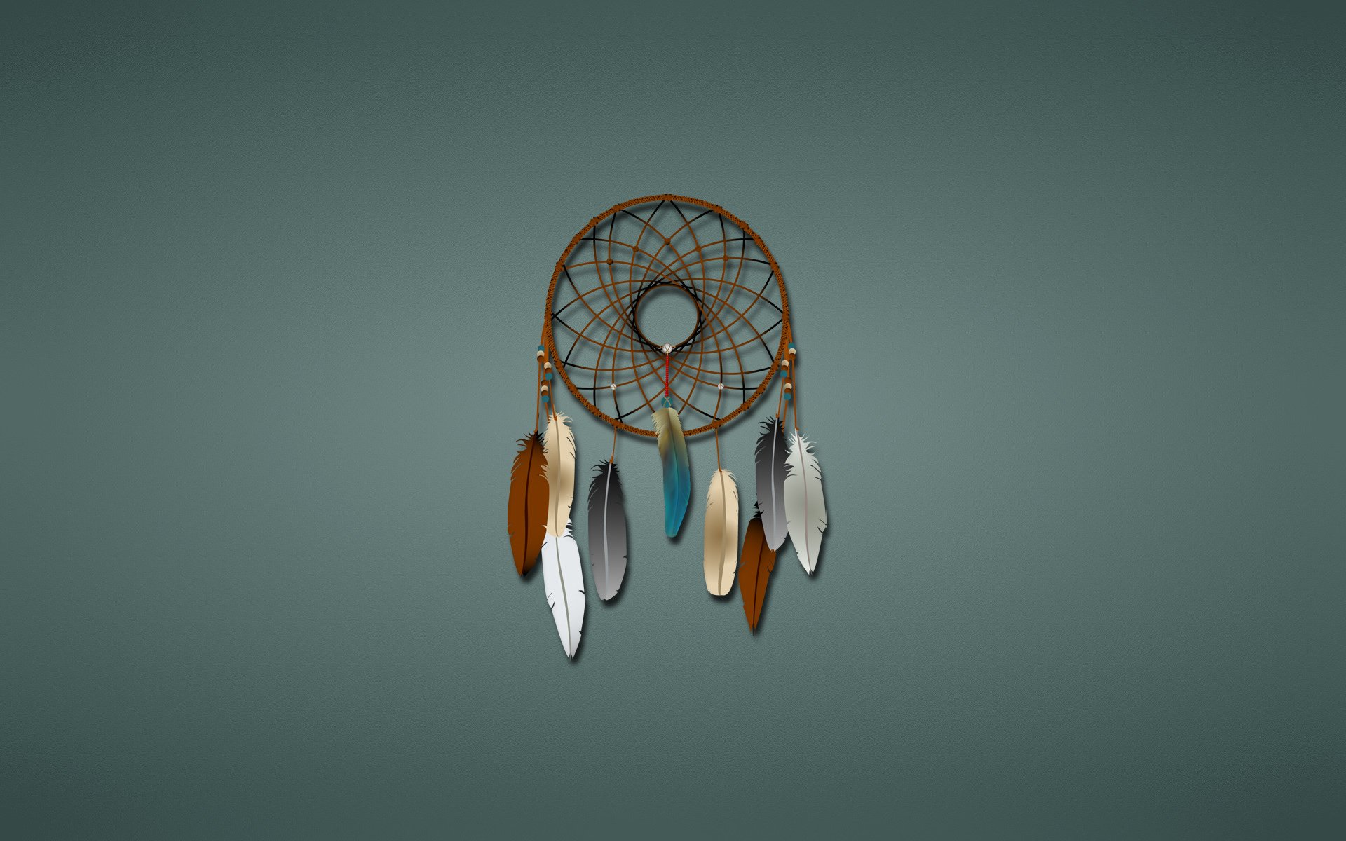 dreamcatcher plumes cercle grille minimalisme