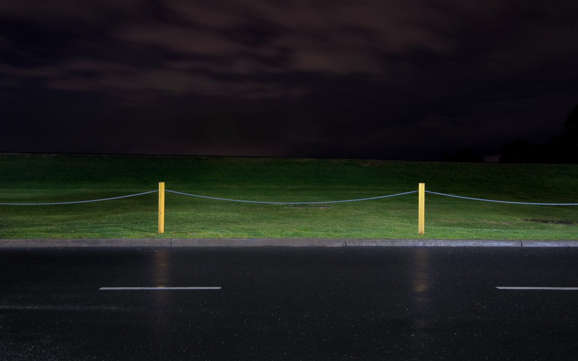 road fence night minimalism