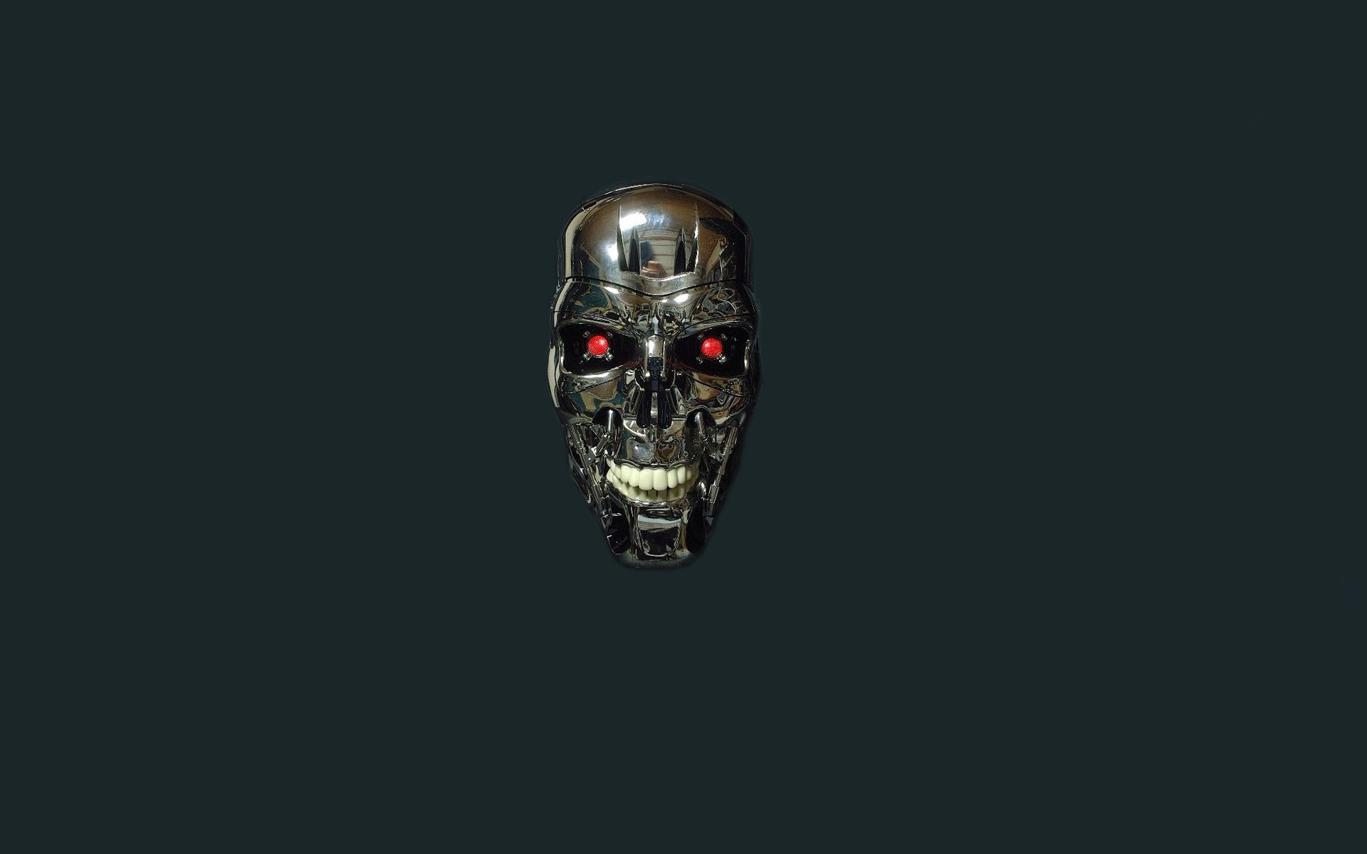 terminator roboter kopf schädel minimalismus t-800