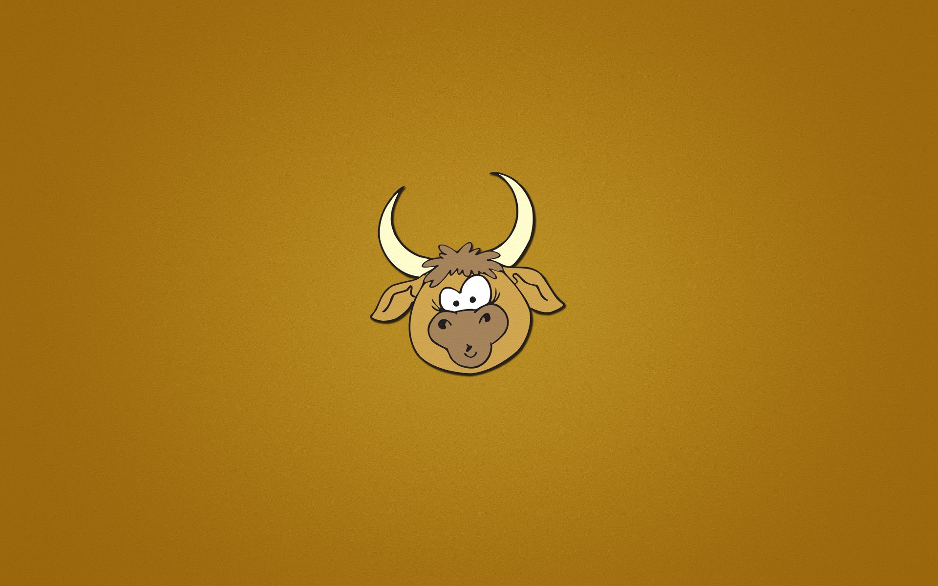 bull head horn face orange background animals minimalism