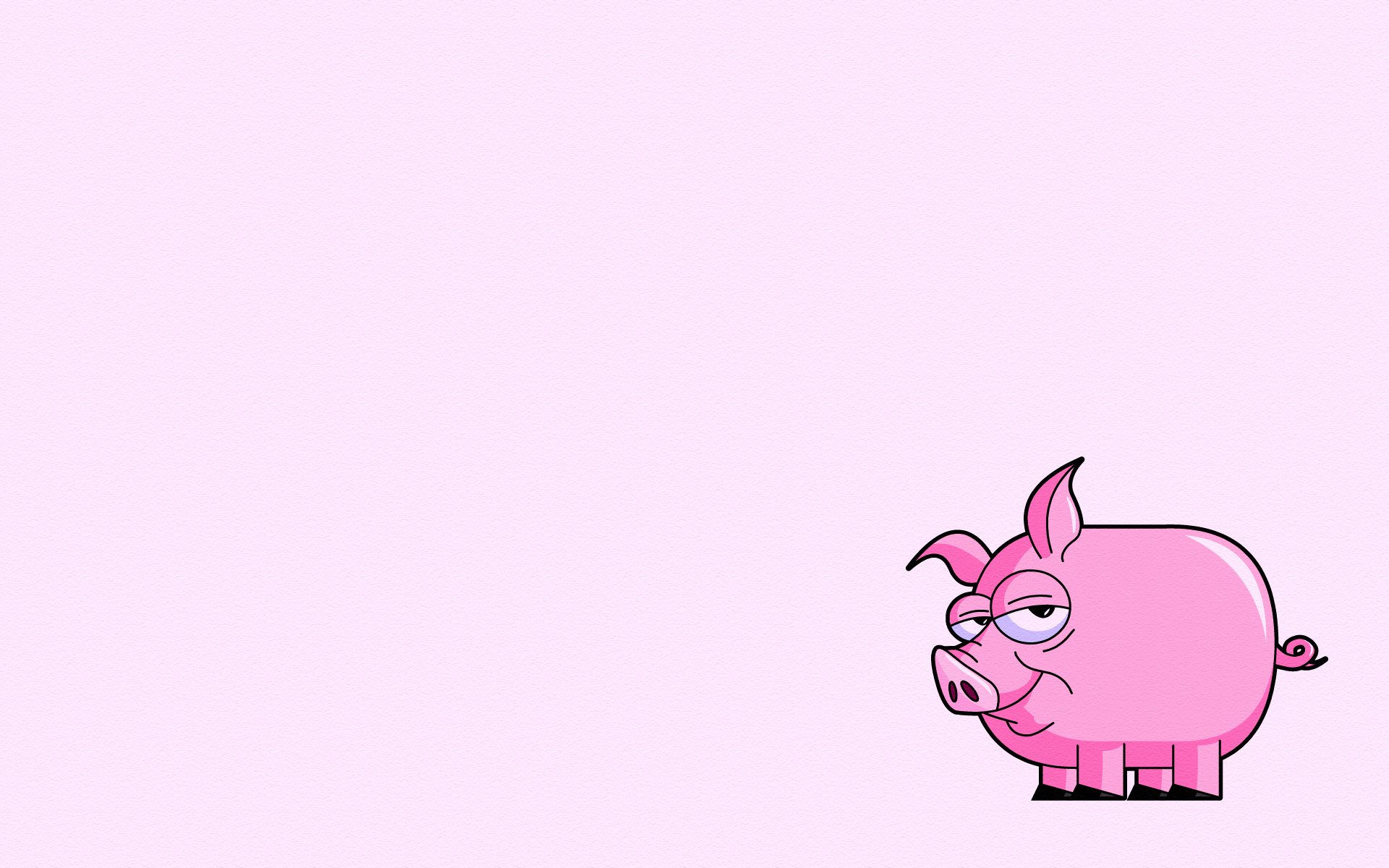 pig pink tail minimalism