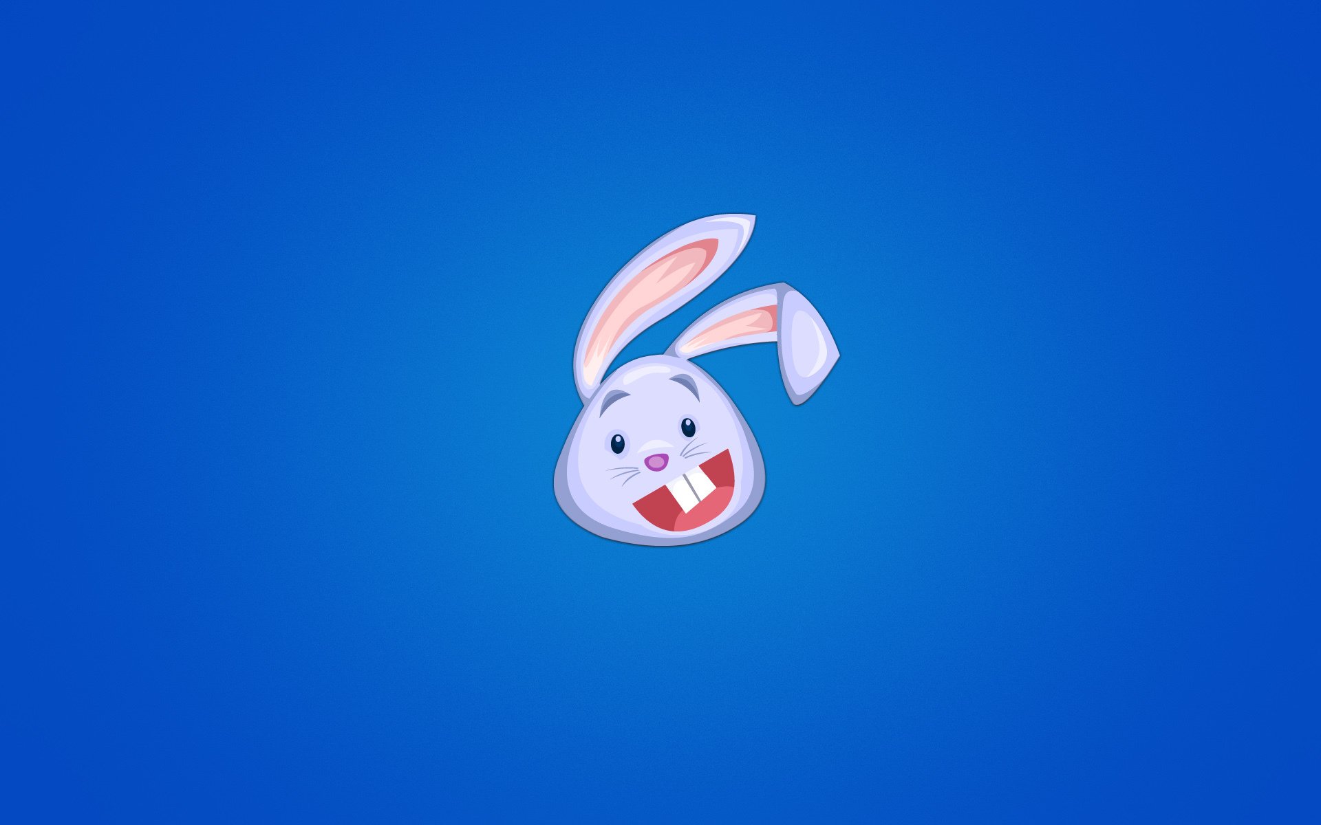 lièvre lapin joyeux heureux tête oreilles fond bleu animal minimalisme