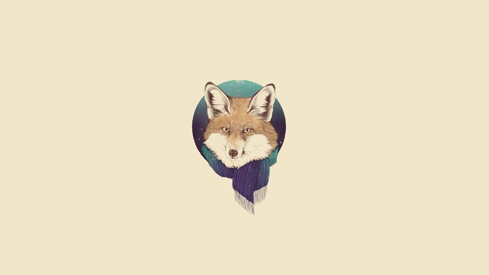 renard minimalisme écharpe art