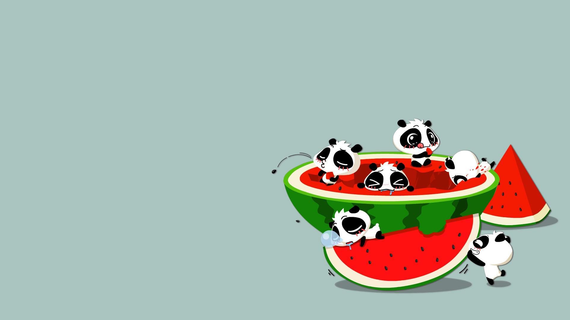 kunst panda wassermelone situation anime