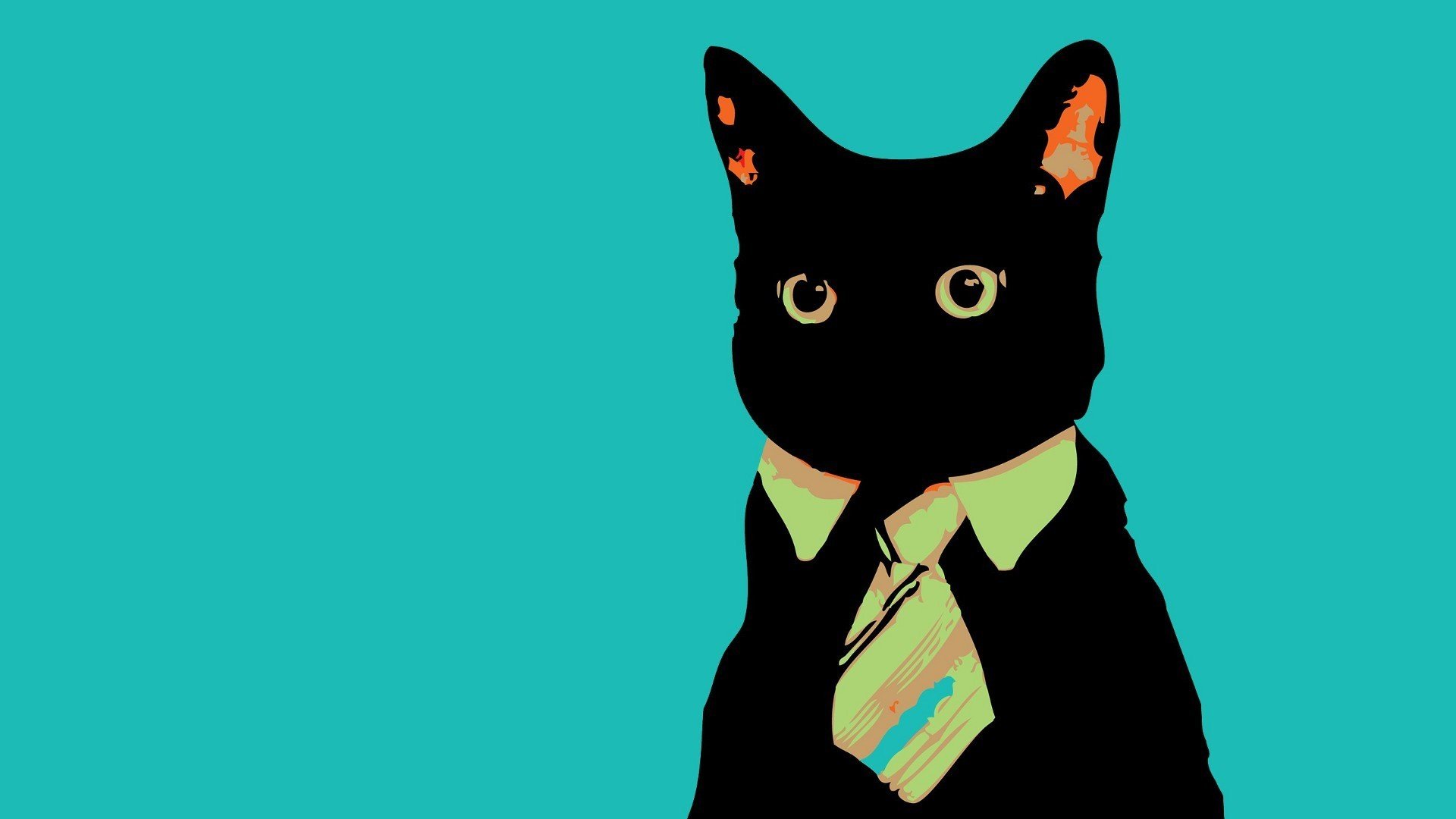 gato miradas minimalismo corbata