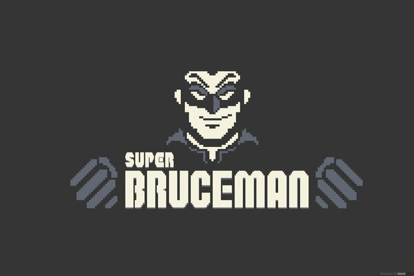 Super Bruce in a mask on a dark background