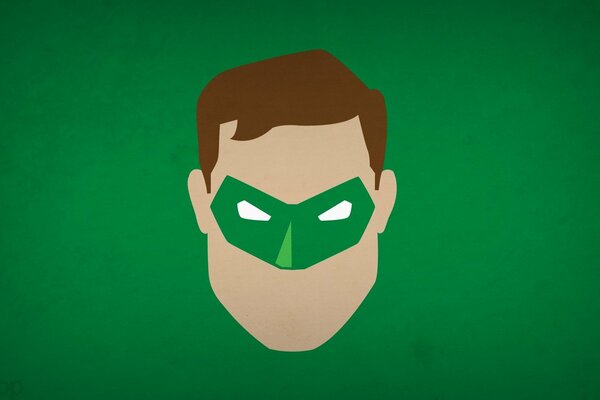 Green lantern in the style of minimalism disi comics