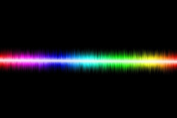 Color sound wave on a black background