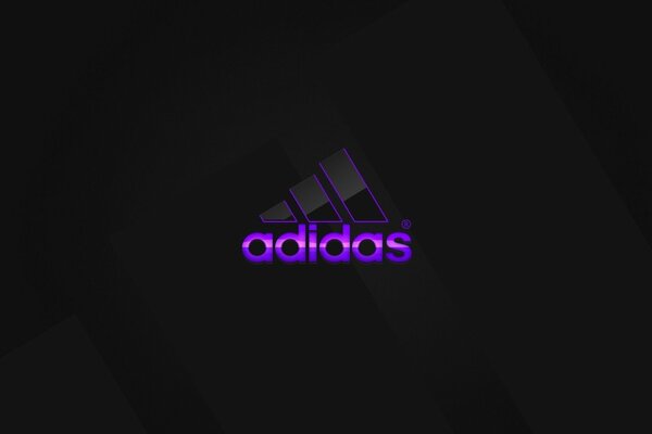 Logo Adidas violet sur fond noir