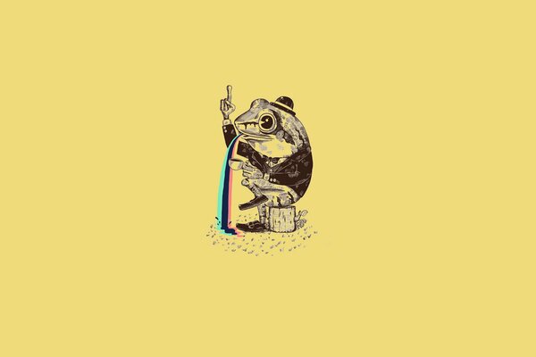 Drawing of a toad with a fountain from its mouth