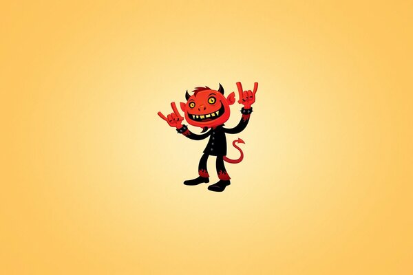 Roter Teufel mit Hörnern