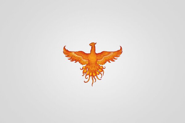 Red phoenix on a light background