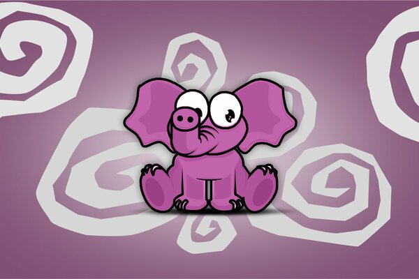 Un éléphant violet se trouve sur un fond violet