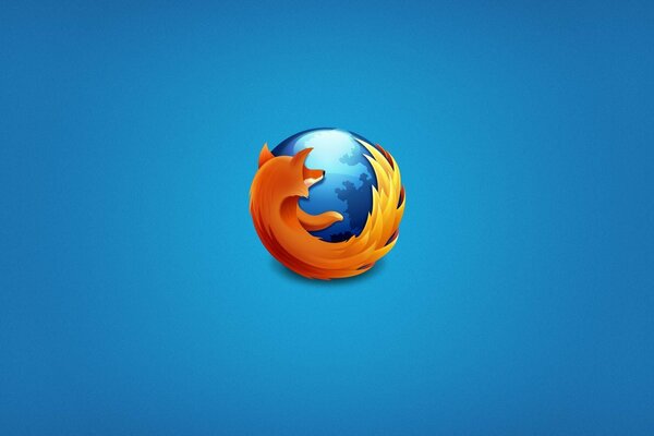 Mozilla Firefox Browser auf blauem Hintergrund