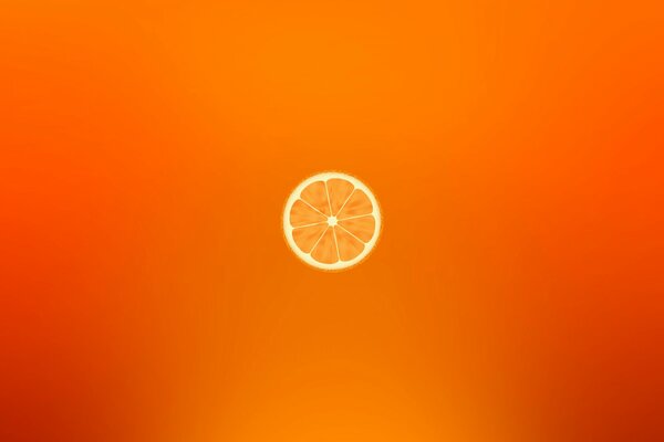 A slice of juicy orange orange
