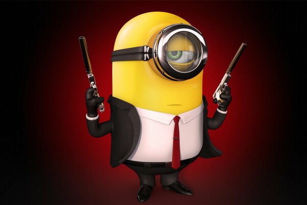 Minion cool avec des armes à la main