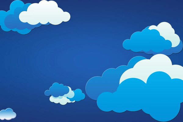 Illustration vectorielle de nuages bleus