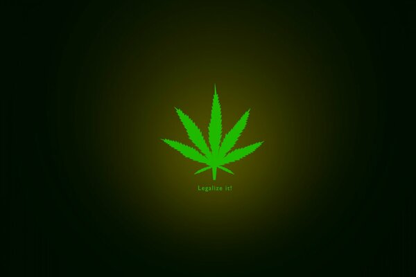 Image of a marijuana leaf on a black background