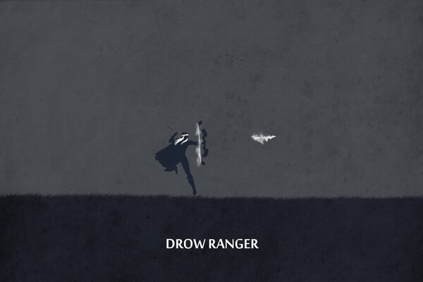 Drow Ranger poster in shades of gray