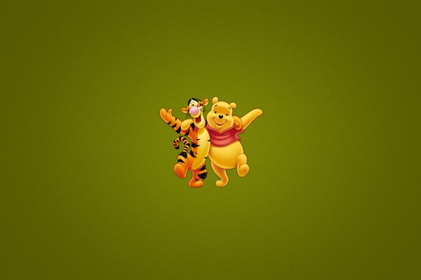 Winnie the Pooh und der Tiger sind die besten Freunde