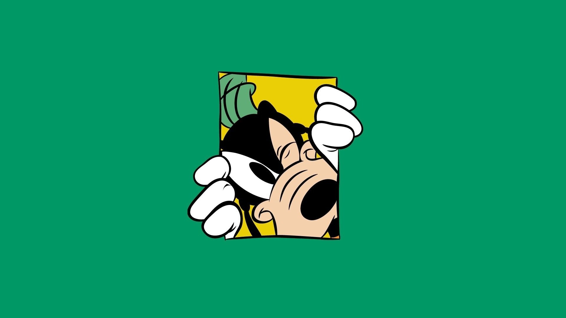 goofy goof walt disney minimalism green