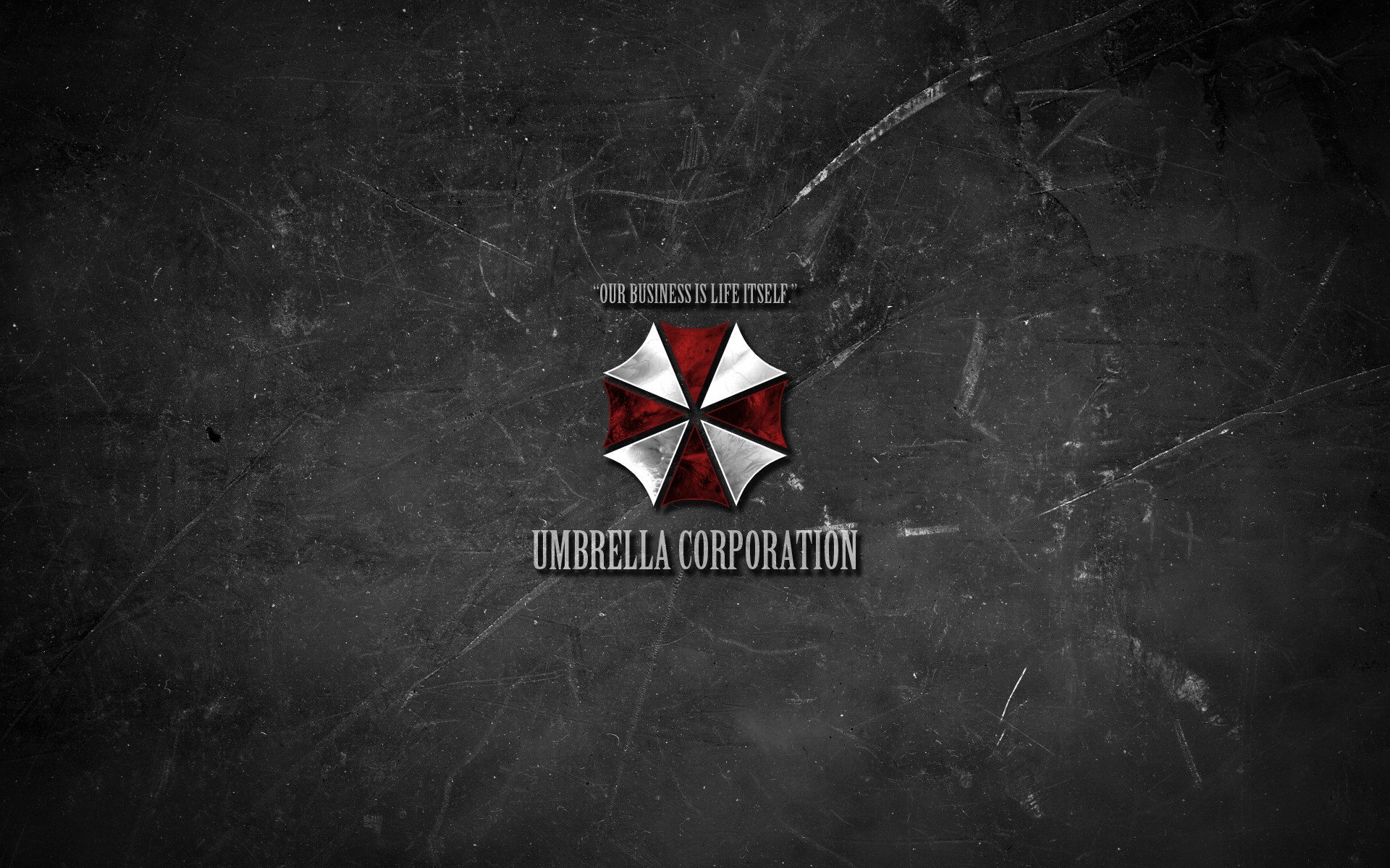 paraguas logotipo nuestro negocio es la vida misma lema nuestro negocio es la vida misma resident evil corporación umbrella textura minimalismo