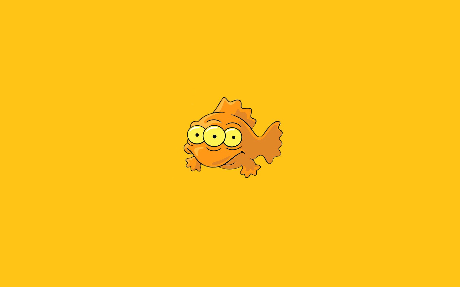 fisch drei augen simpsons orange minimalismus